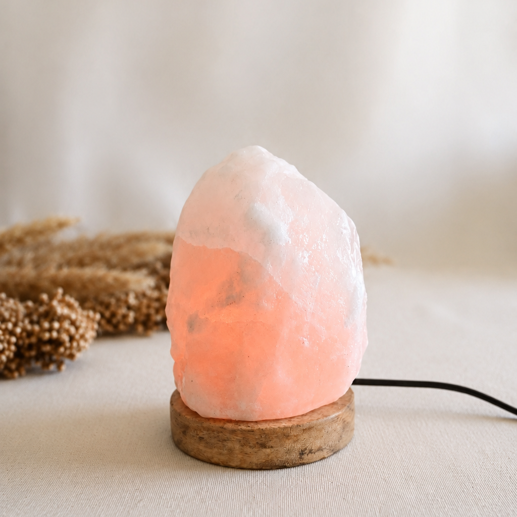 Lámpara de sal del Himalaya blanca - Calma y calidez natural