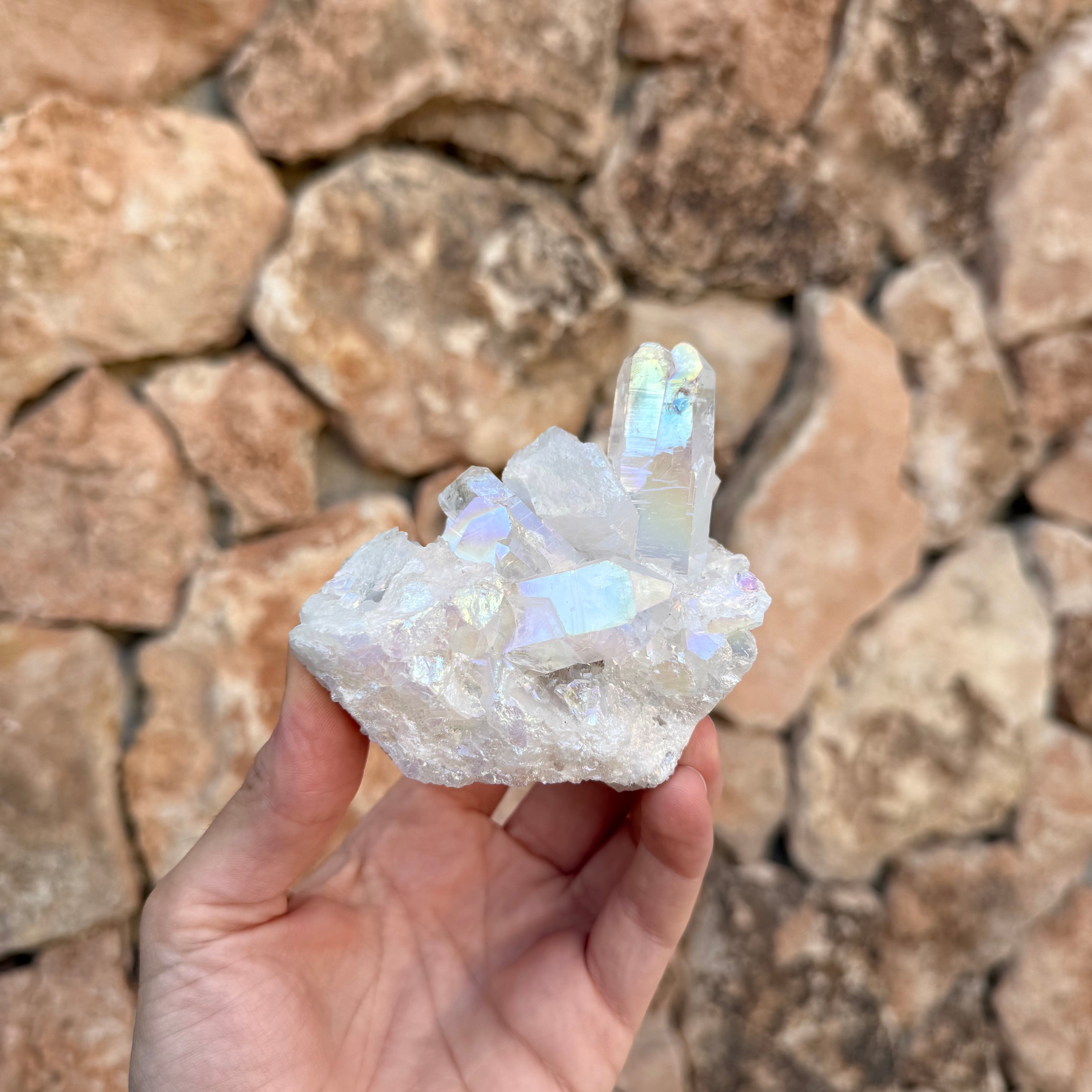 Drusa de Cuarzo Aqua Aura – Elevación, Claridad & Protección