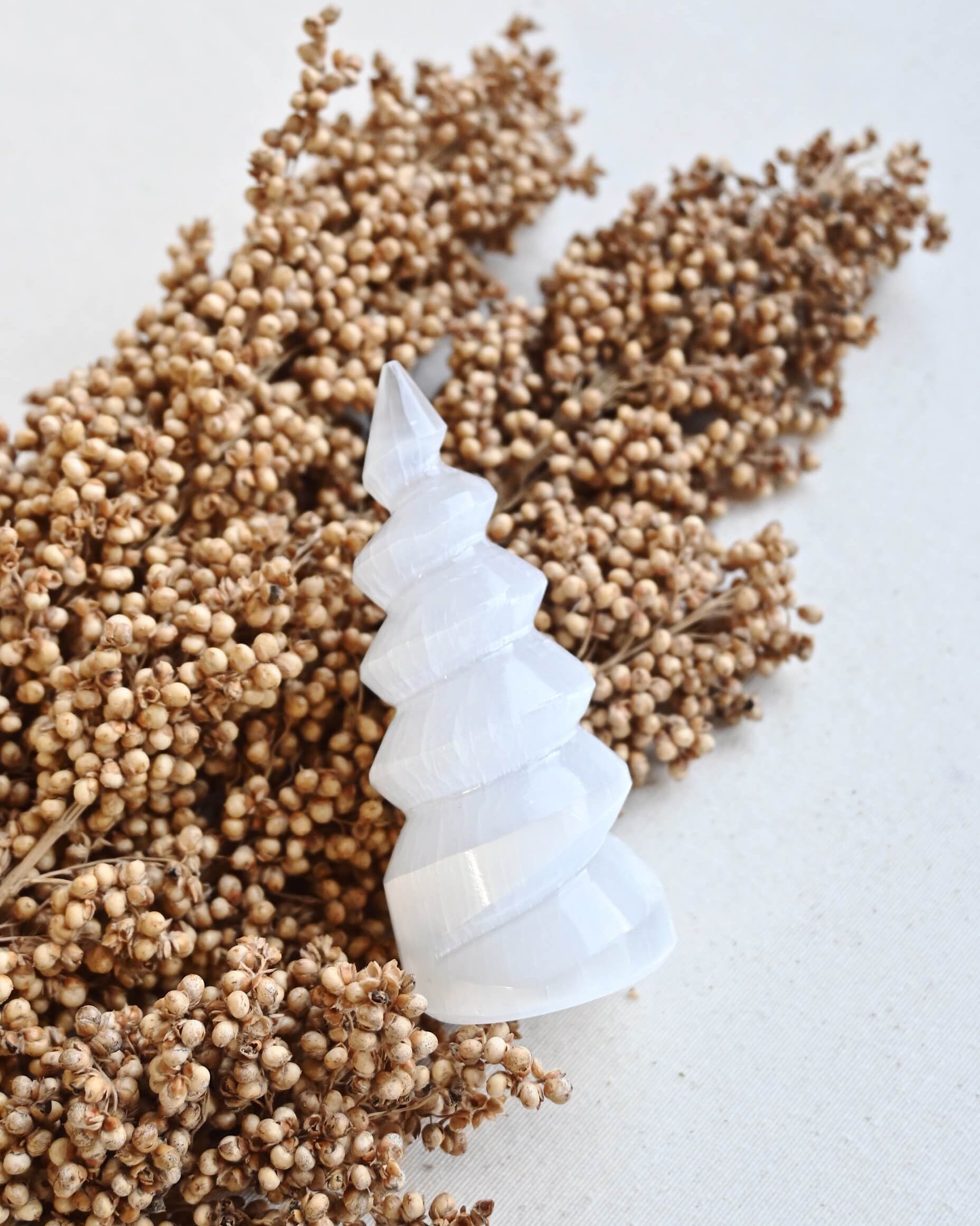 Espiral de Selenita - Eleva, protege y limpia