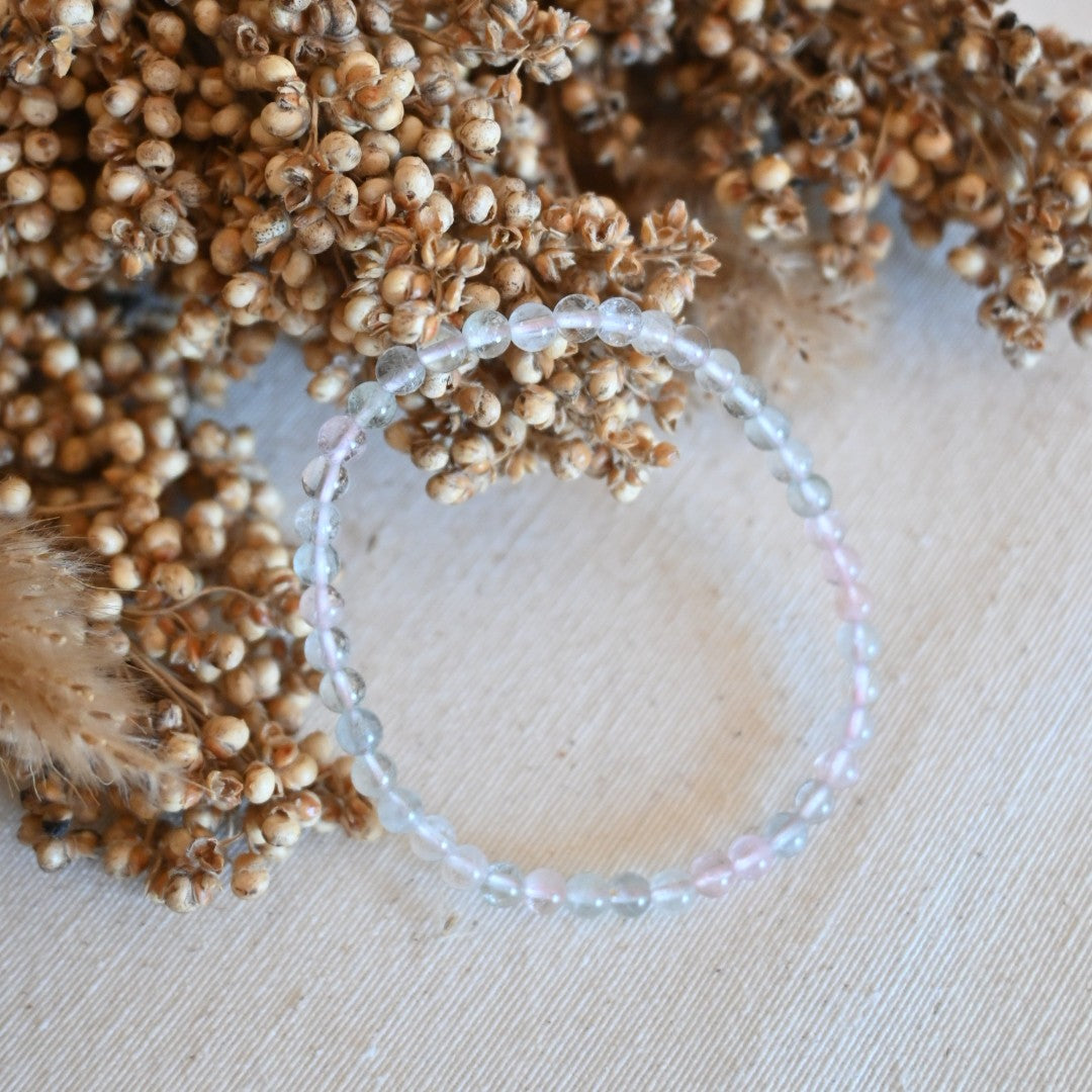 Pulsera aguamarina con morganita - Calma emocional y amor consciente