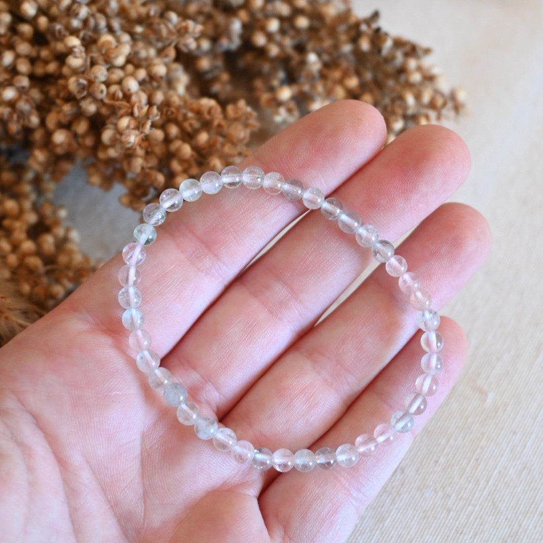 Pulsera aguamarina con morganita - Calma emocional y amor consciente