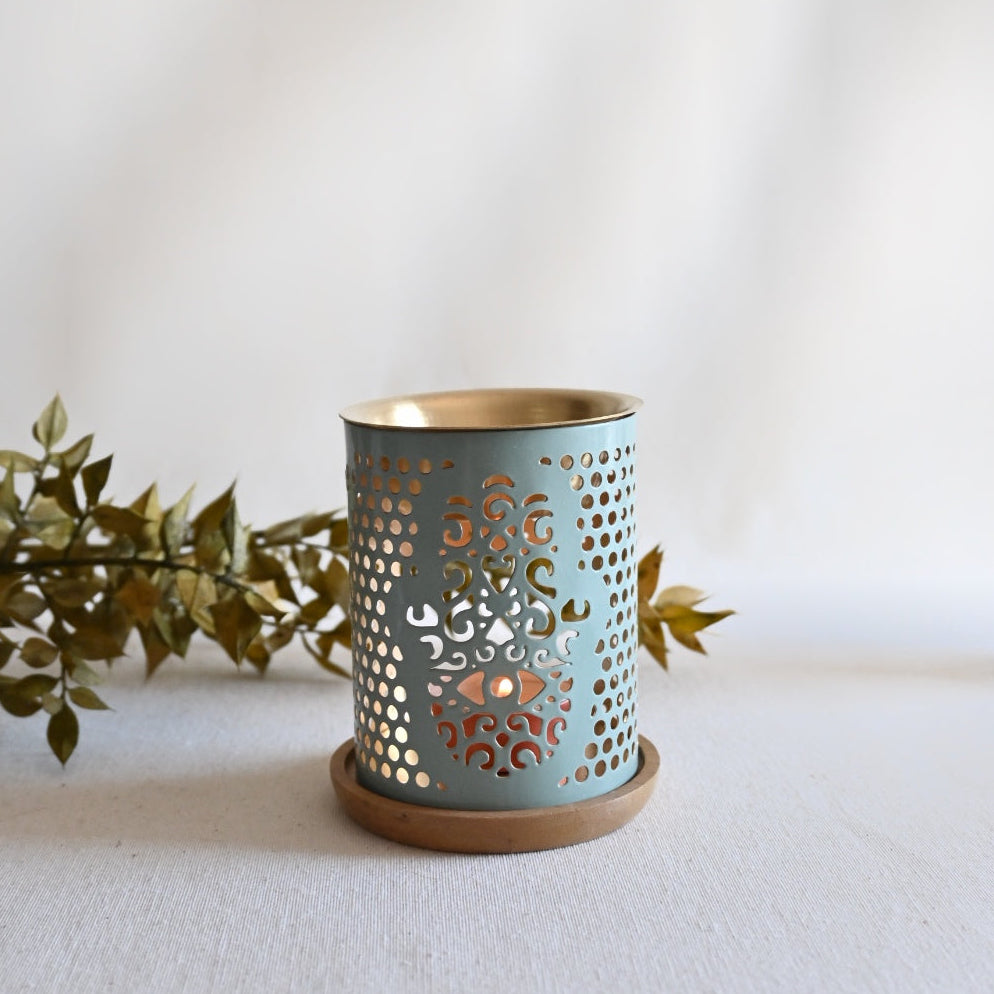 Quemador aceite & Wax melts metálico Khamsa