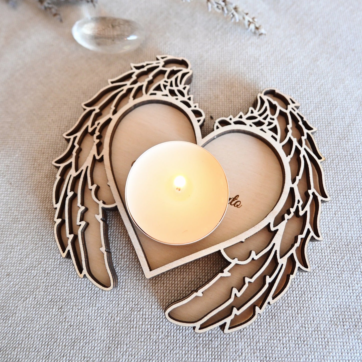 Portavelas angelical