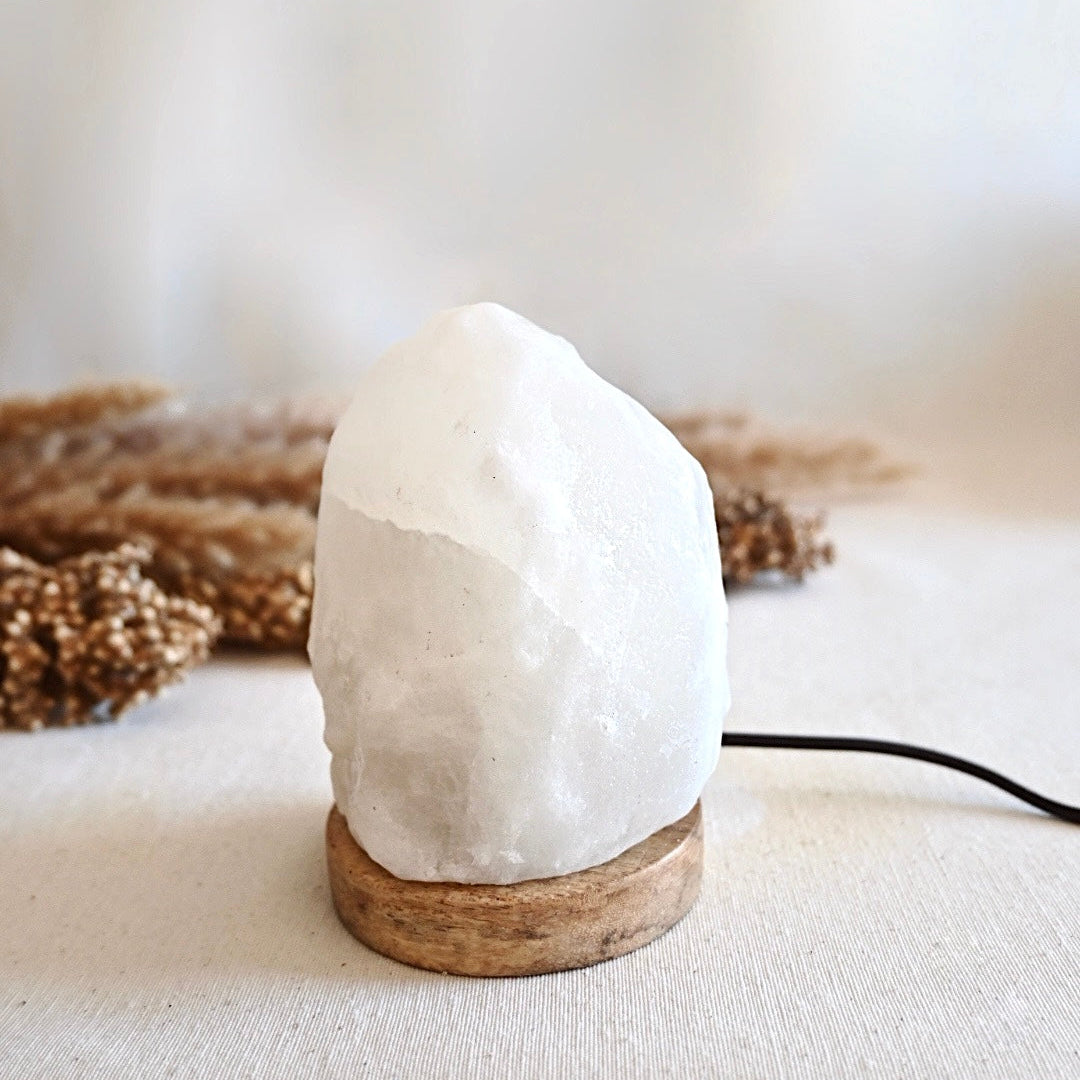 Lámpara de sal del Himalaya blanca - Calma y calidez natural