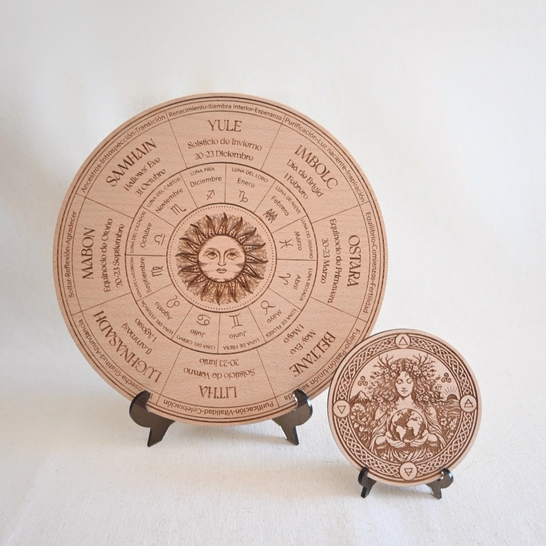 Soporte para placas redondas y geometría sagrada