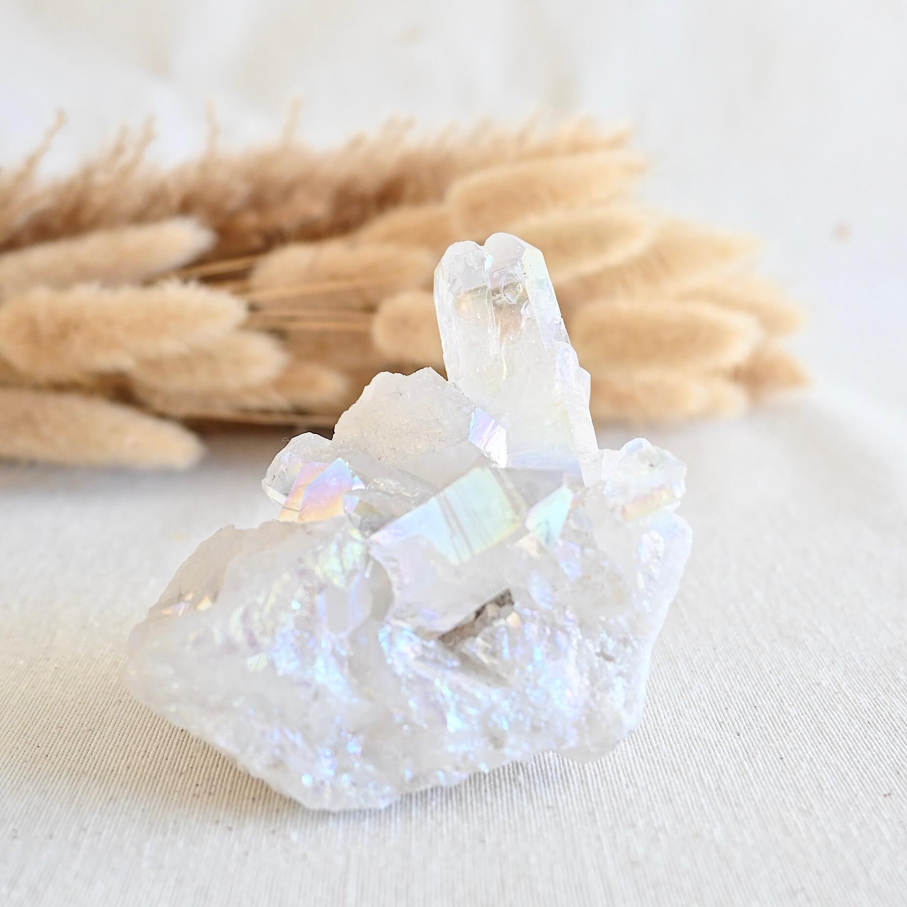 Drusa de Cuarzo Aqua Aura – Elevación, Claridad & Protección