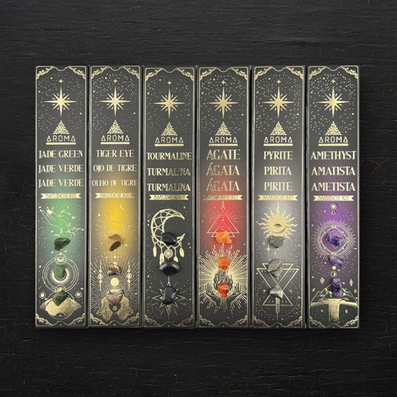 Canela + Pirita Aroma Crystal Scents Incienso - Prosperidad y manifestación