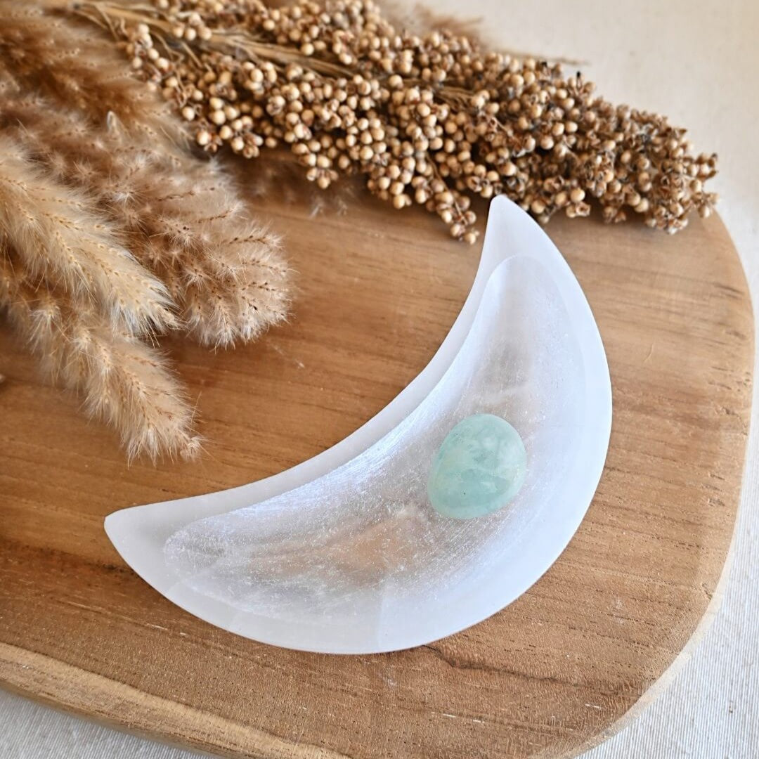 Bol Luna de selenita - Energía lunar & armonía sutil