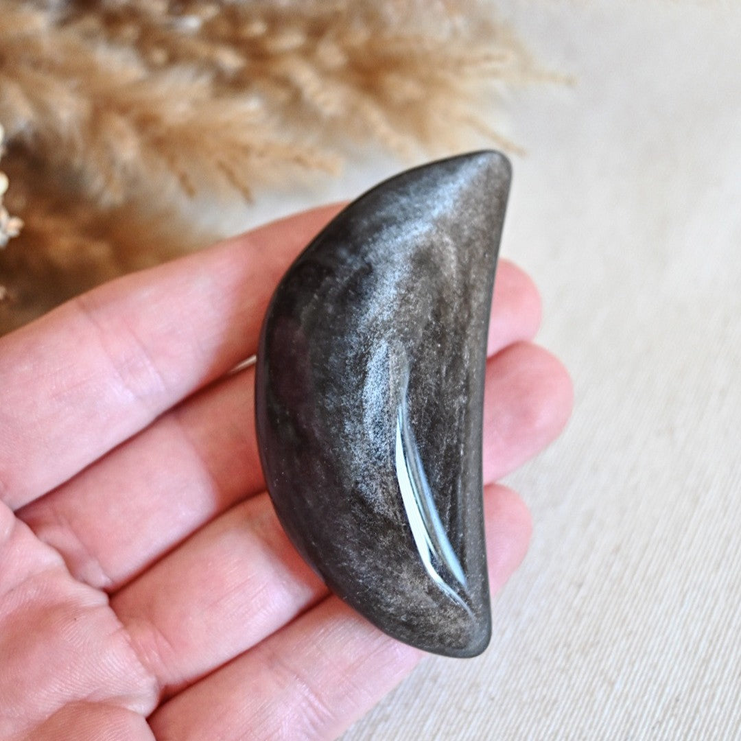 Luna de Obsidiana Plateada | Intuición, protección y transformación
