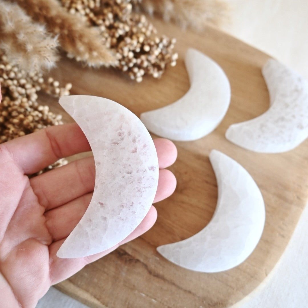 Placa de Selenita Luna – Limpieza y Recarga Energética