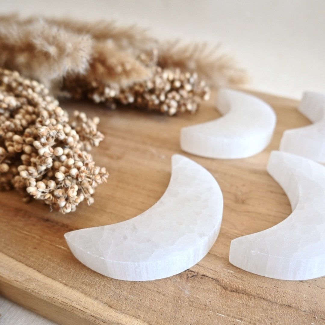 Placa de Selenita Luna – Limpieza y Recarga Energética