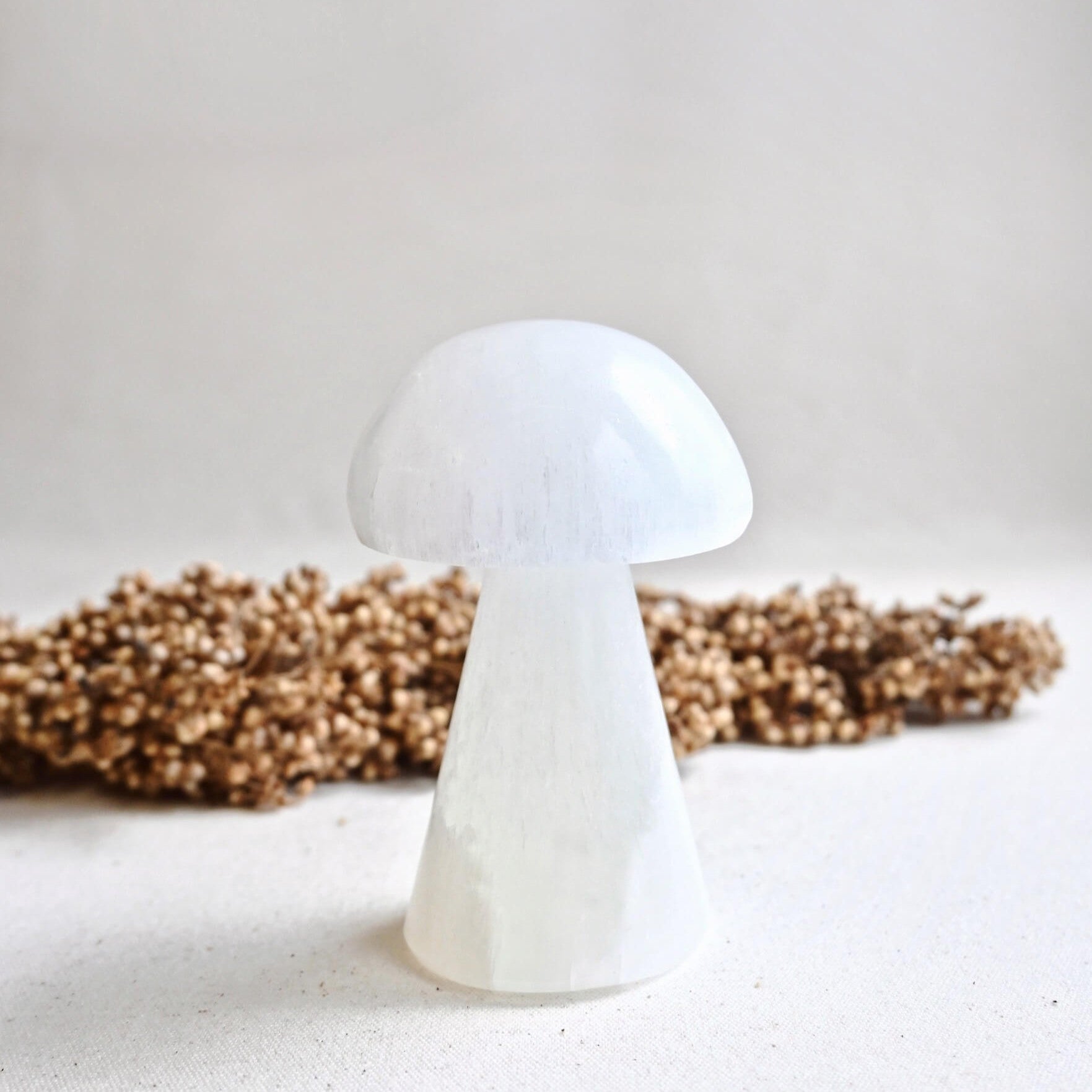 Seta de selenita grande - Luz, limpieza y protección