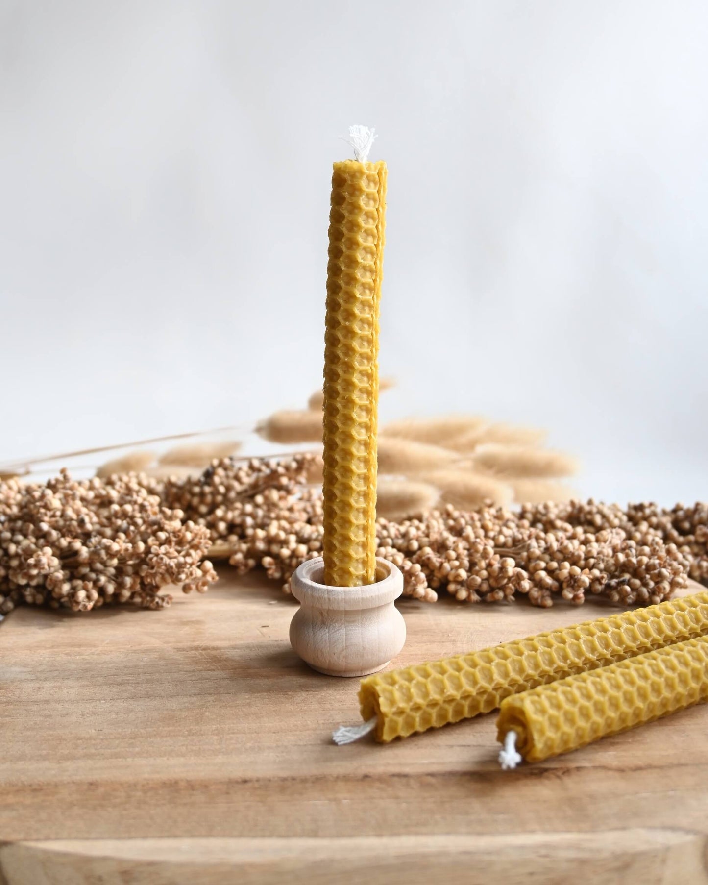 Vela de panal de miel 14cm | Atracción, armonía & endulzamiento