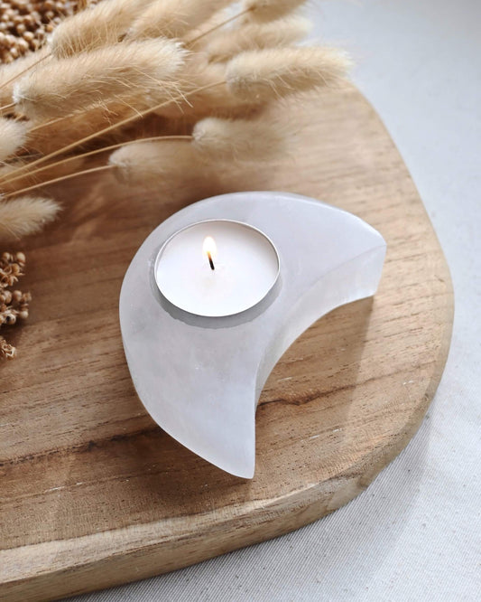 Portavelas de Selenita · Luna Sagrada