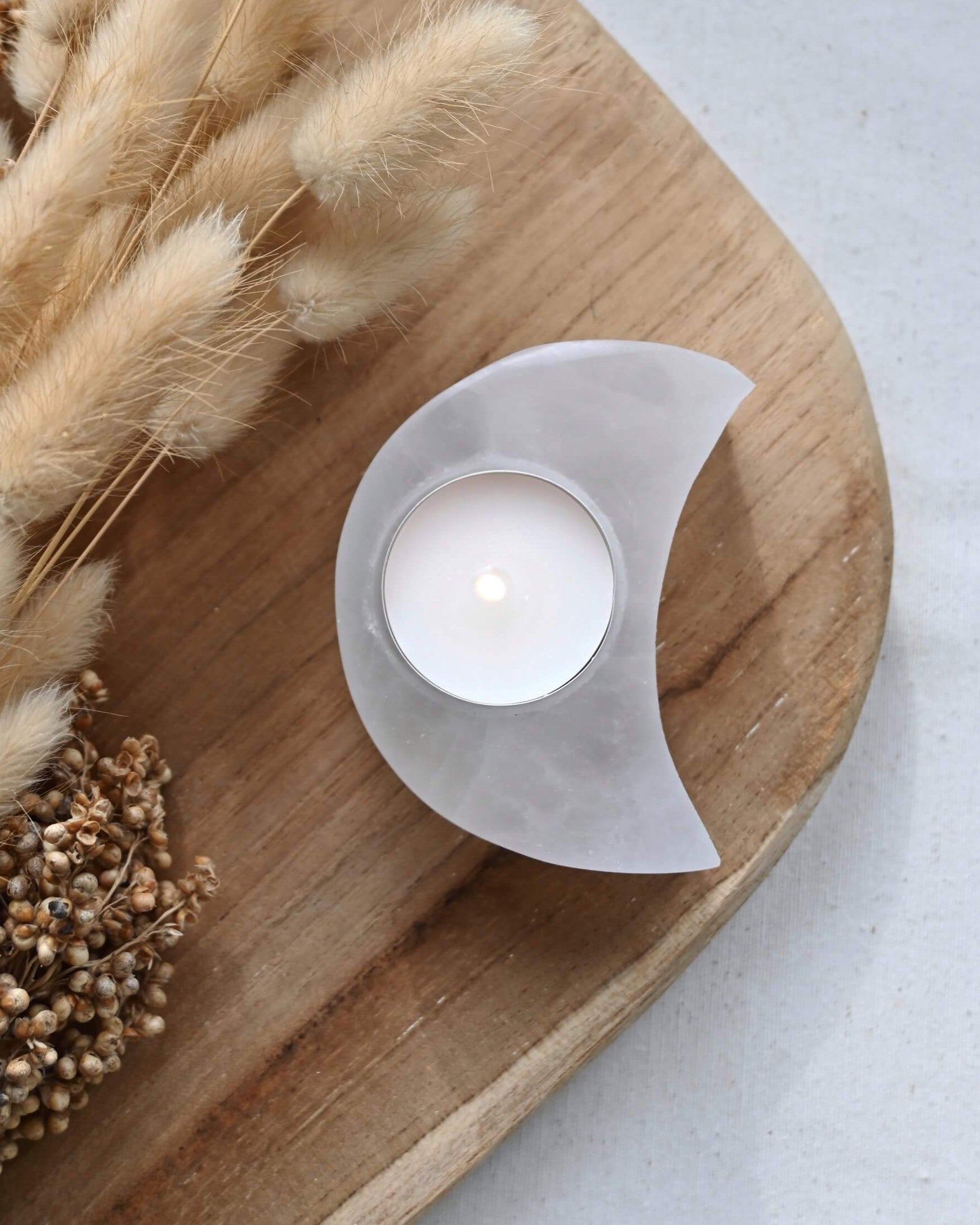 Portavelas de Selenita · Luna Sagrada