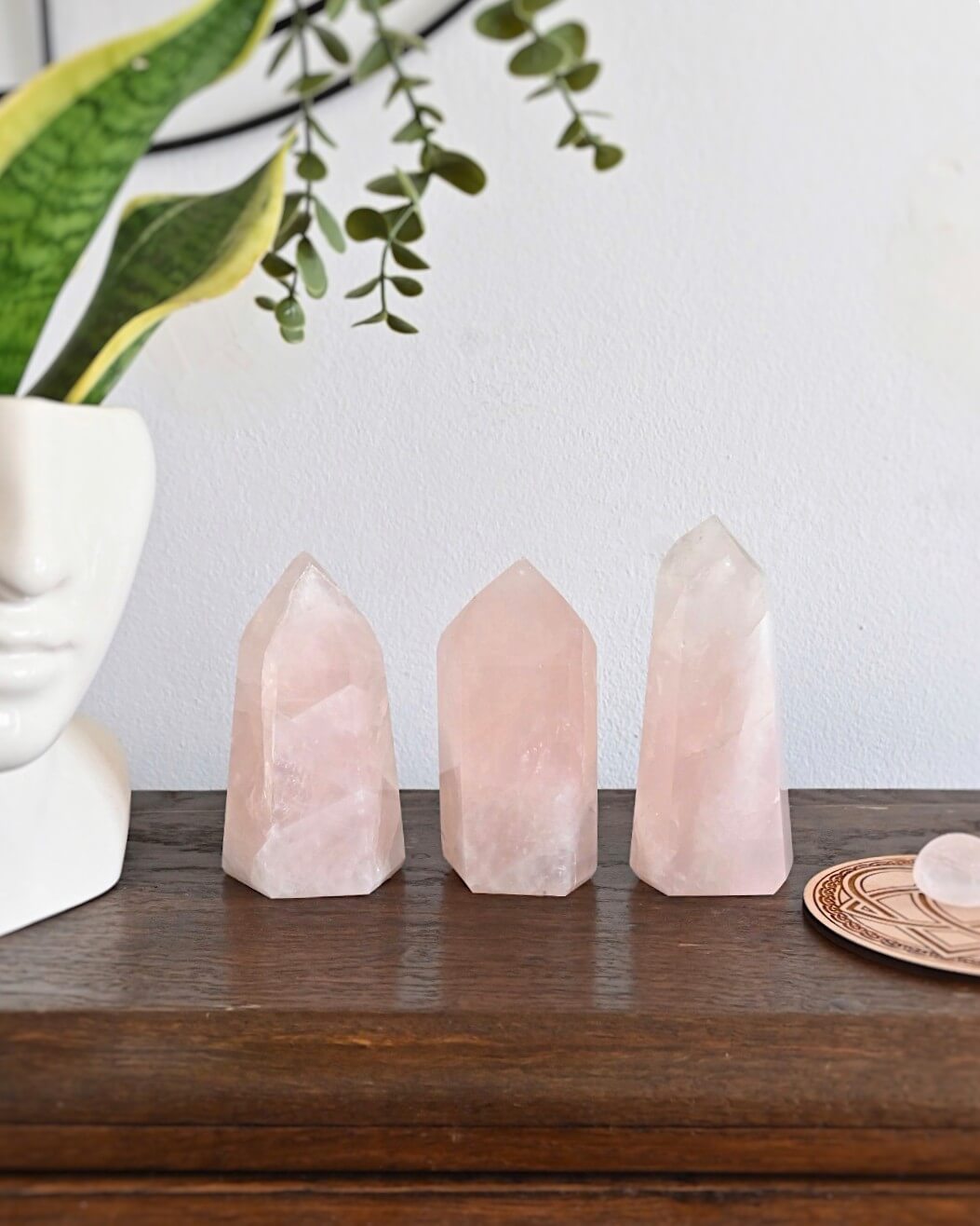 Puntas grandes de Cuarzo Rosa | Amor propio y Sanación del Corazón