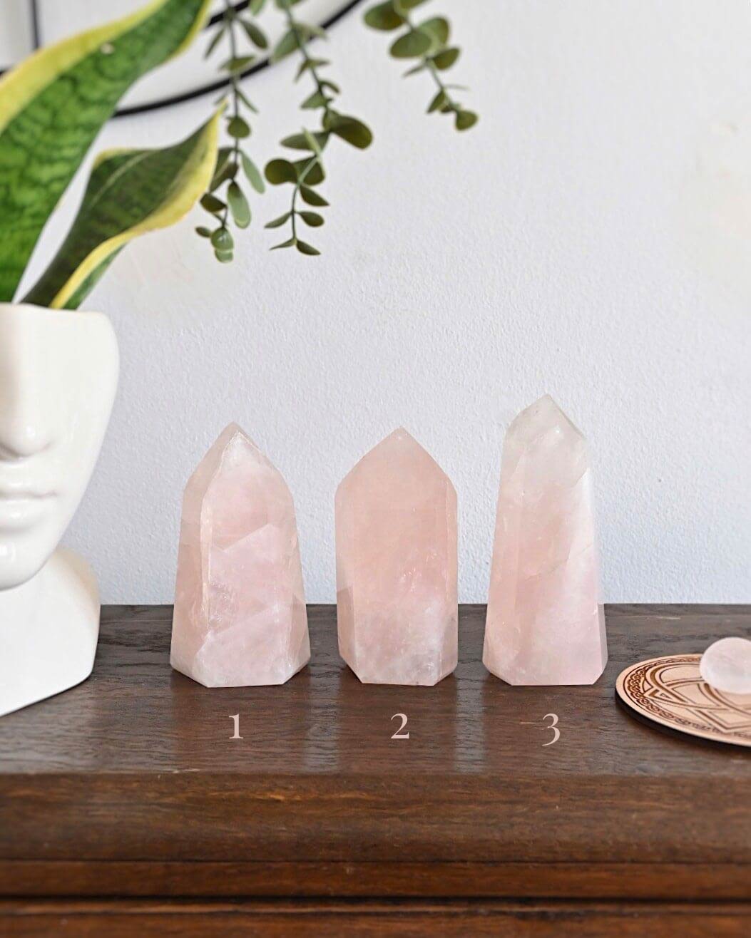 Puntas grandes de Cuarzo Rosa | Amor propio y Sanación del Corazón