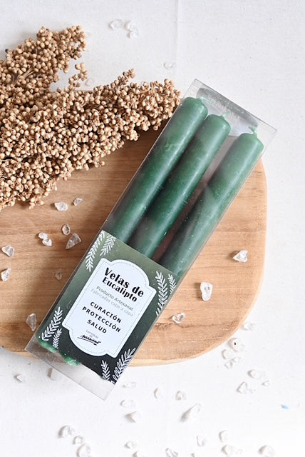 Velas artesanales de eucalipto | Limpieza, protección y Renovación Energética