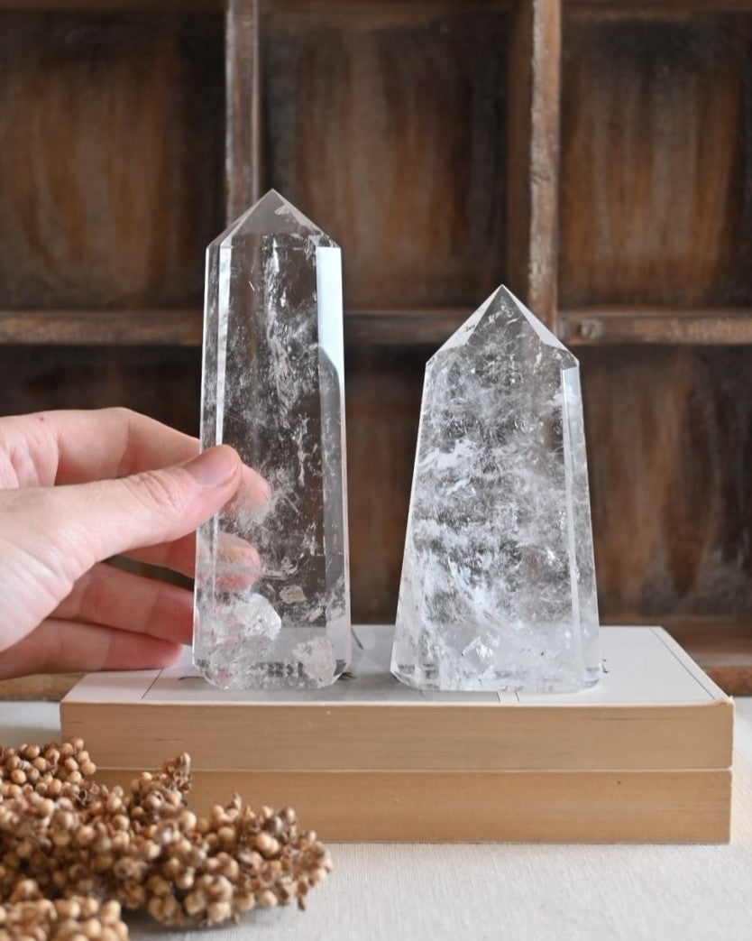 Puntas de cuarzo blanco calidad extra | Amplificación, armonía y purificación