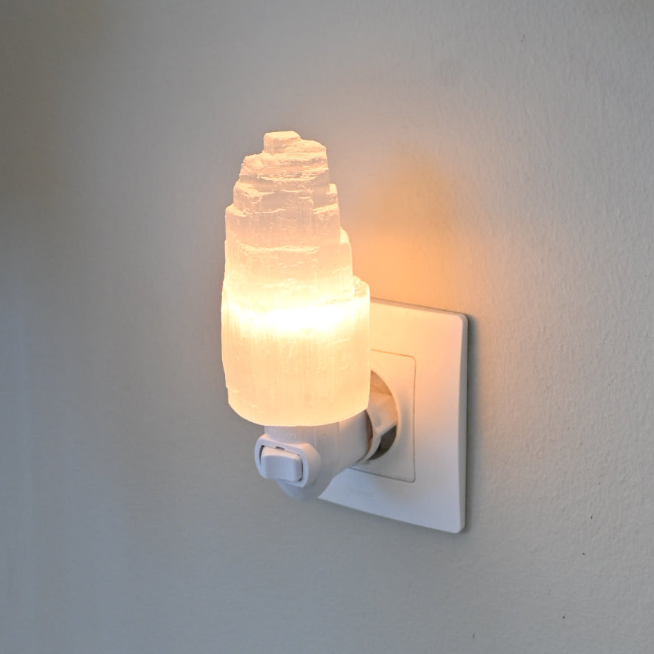 Lámpara de selenita enchufable - Luz, purificación y elevación energética