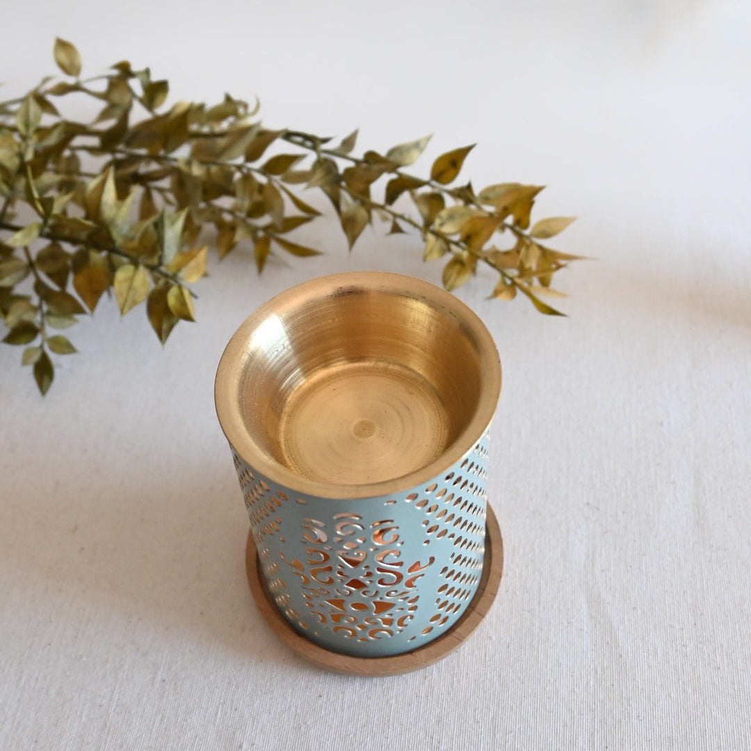 Quemador aceite & Wax melts metálico Khamsa