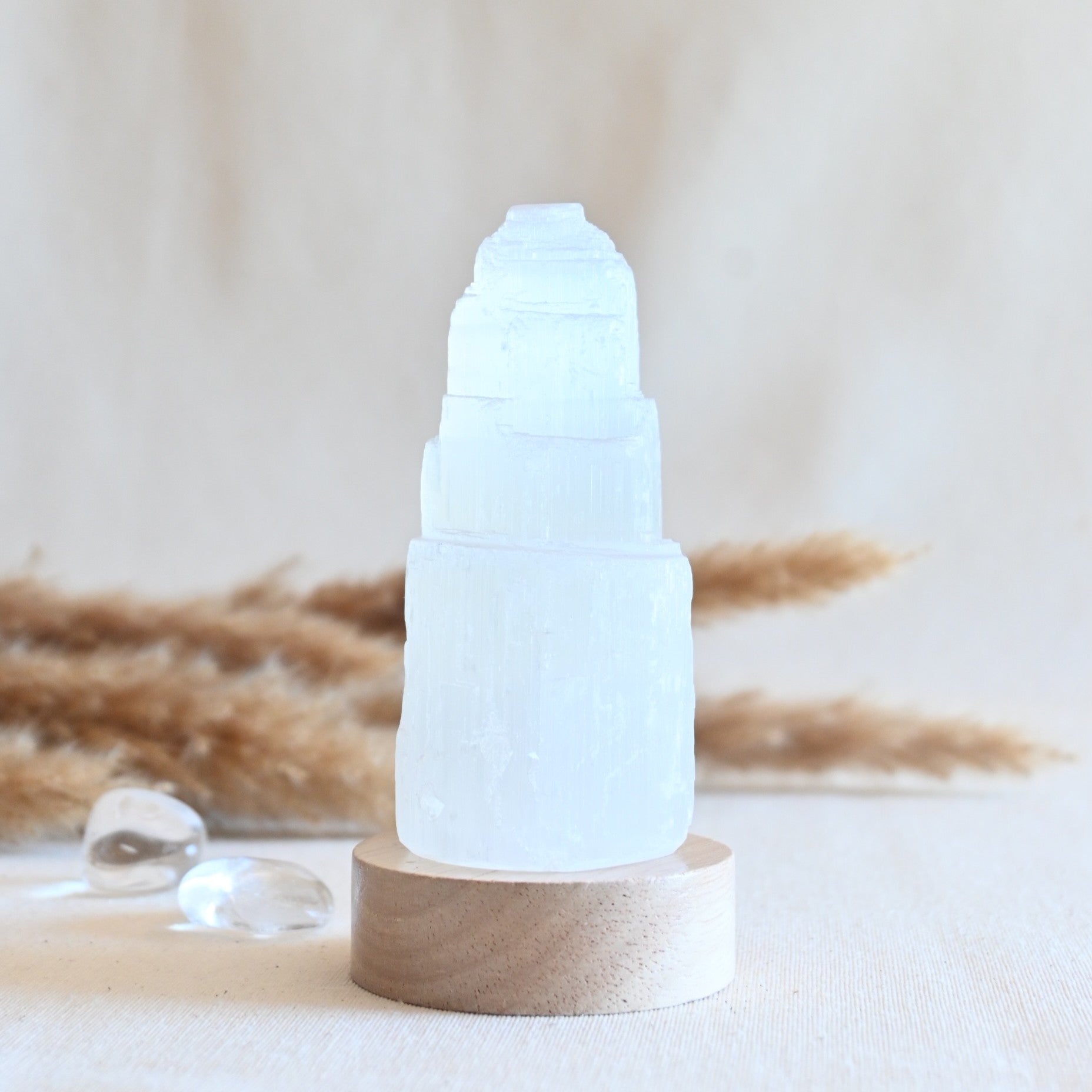 Lámpara de selenita 10cm - Luz, purificación y elevación energética