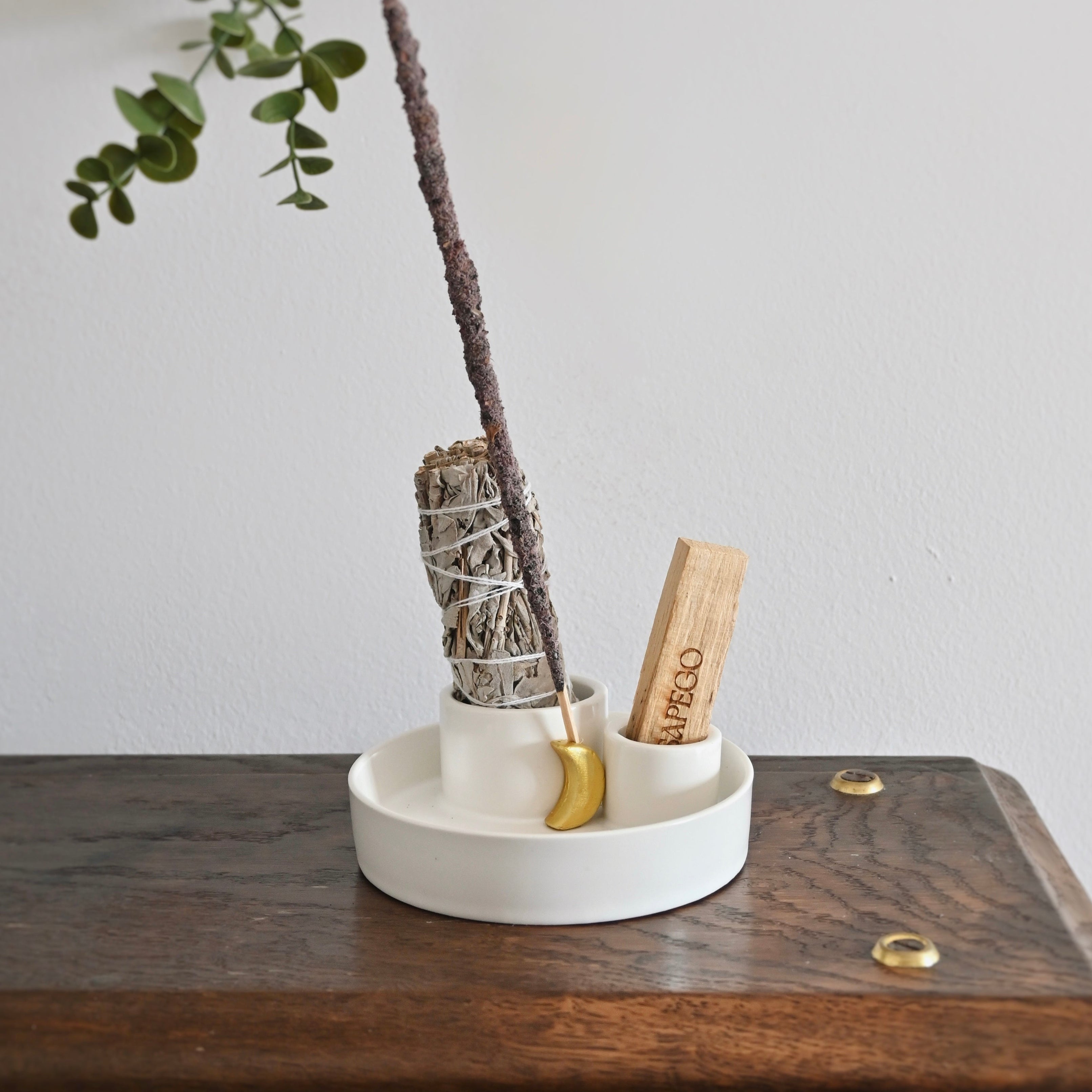 Quemador triple de cerámica - Ritual completo