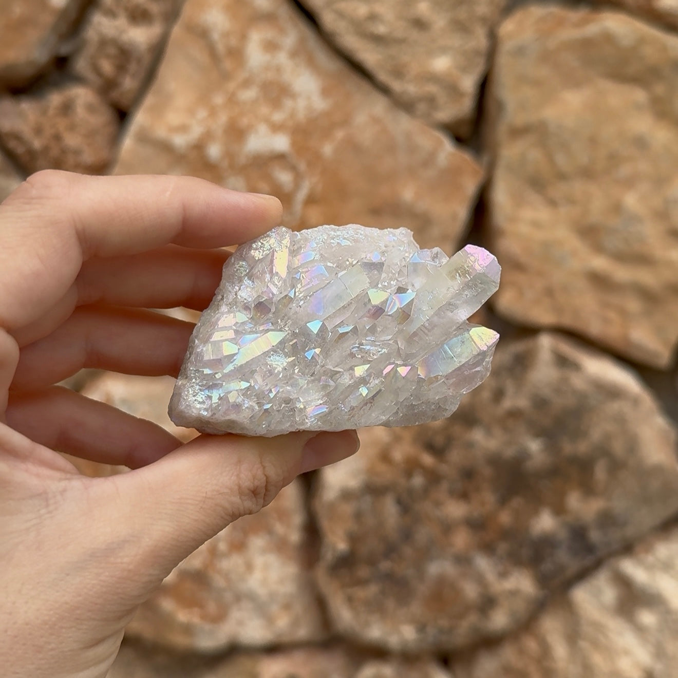 Drusa de Cuarzo Aqua Aura – Elevación, Claridad & Protección