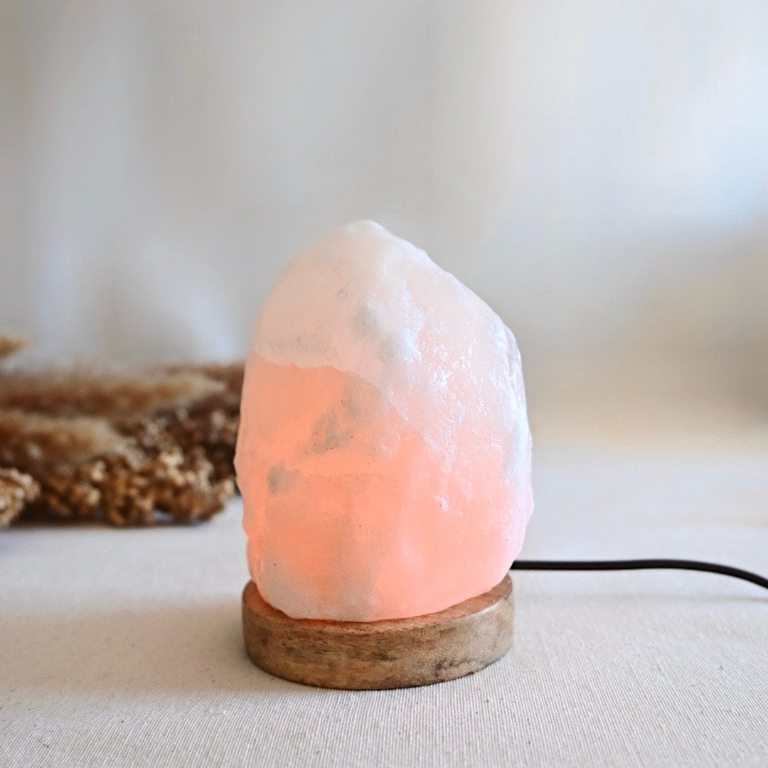 Lámpara de sal del Himalaya blanca - Calma y calidez natural