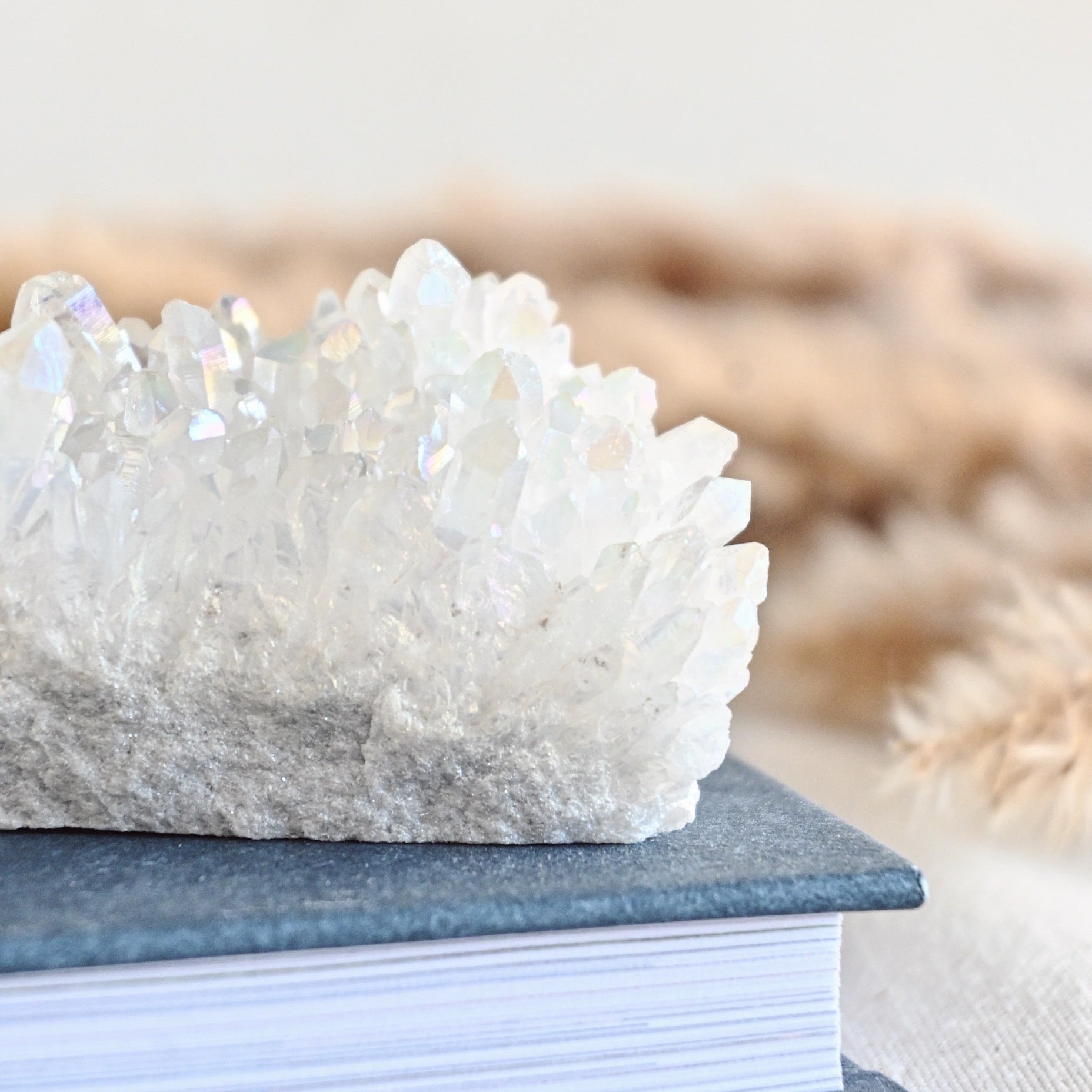 Drusa de cuarzo blanco Aqua Aura hielo - Purificación & expansión