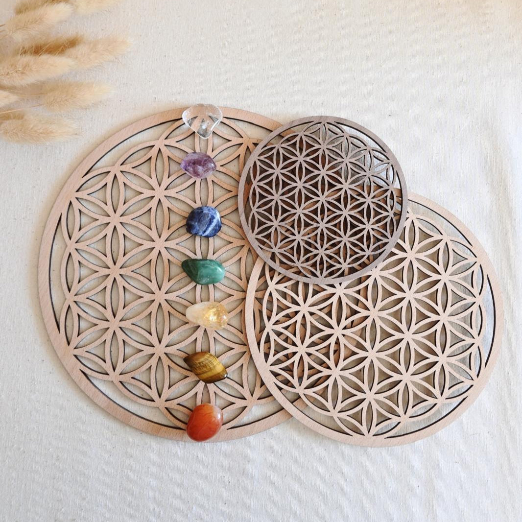 Geometría sagrada variada - Flor de la Vida, Semilla y Merkaba