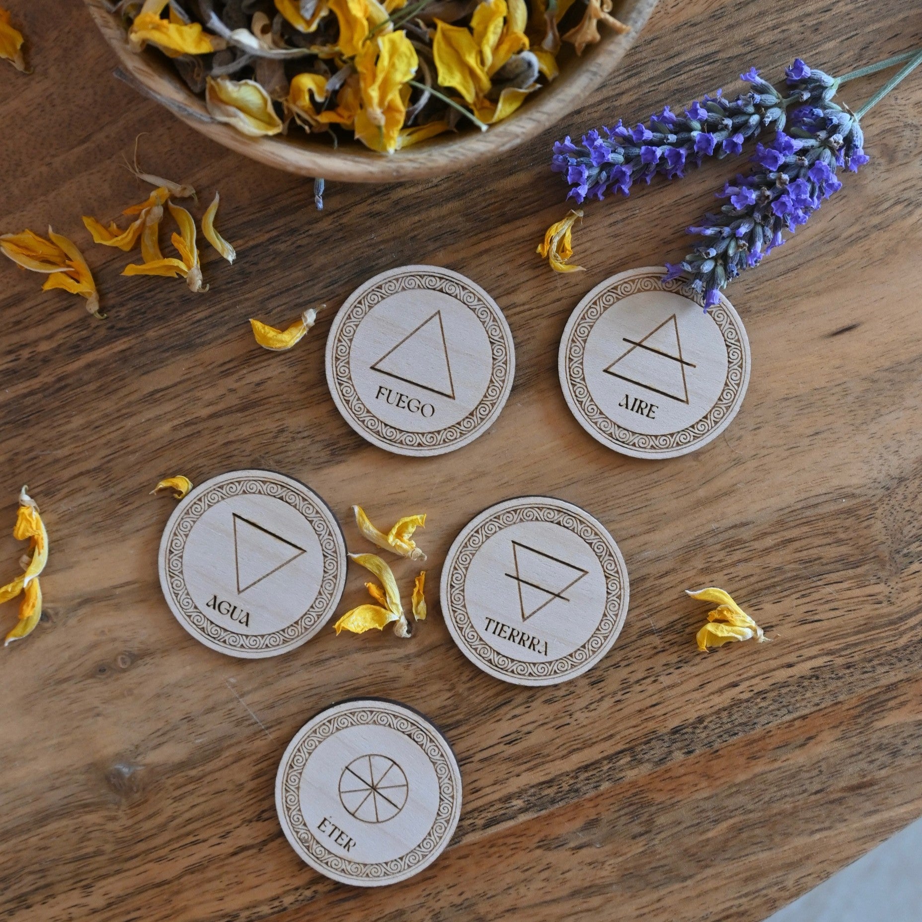 Rodajas de madera –  Los 5 Elementos