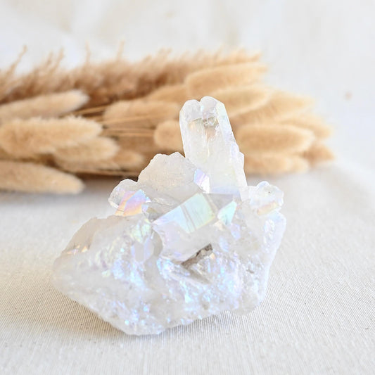 Drusa de Cuarzo Aqua Aura – Elevación, Claridad & Protección