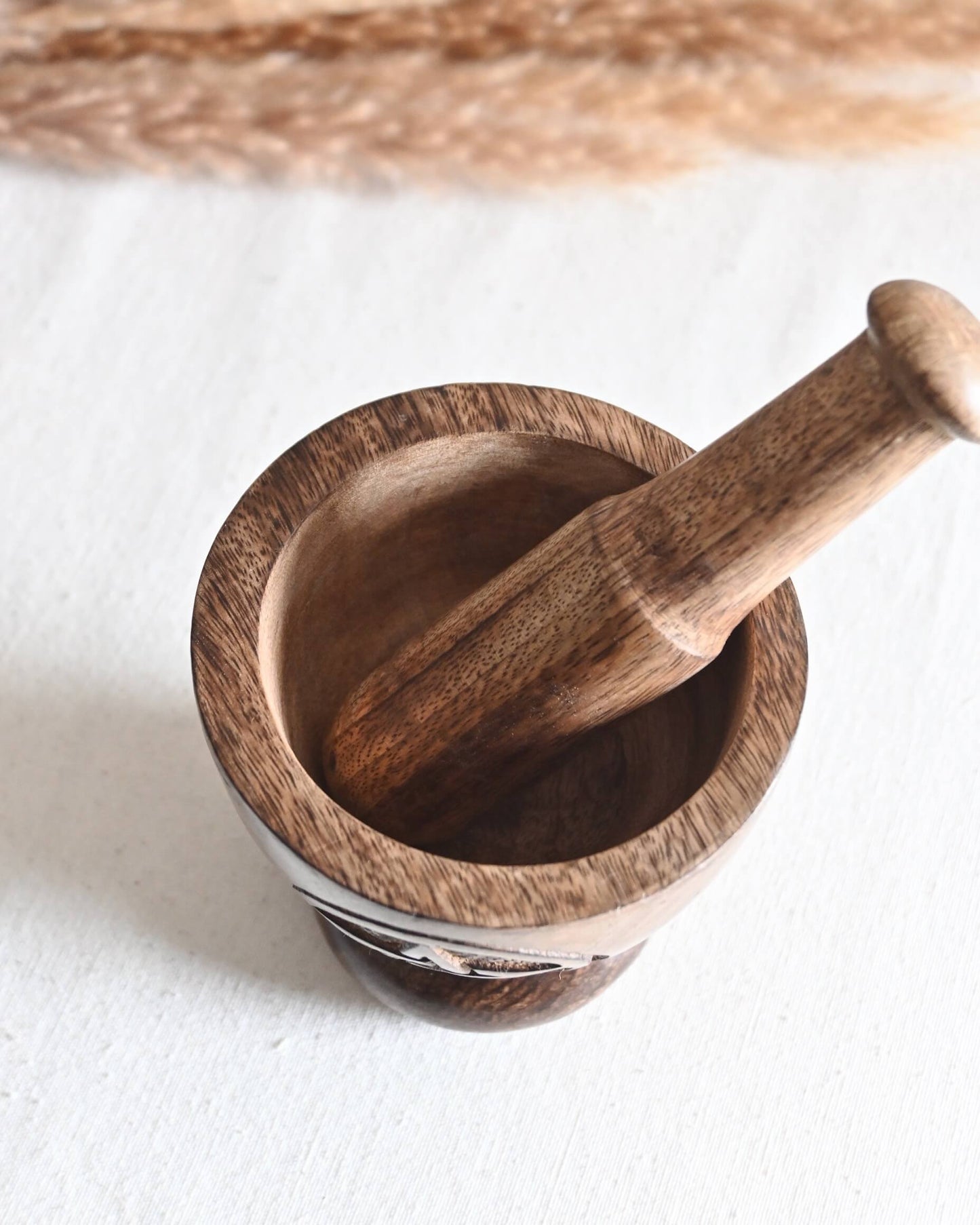 Mortero ritual de madera - Pentáculo