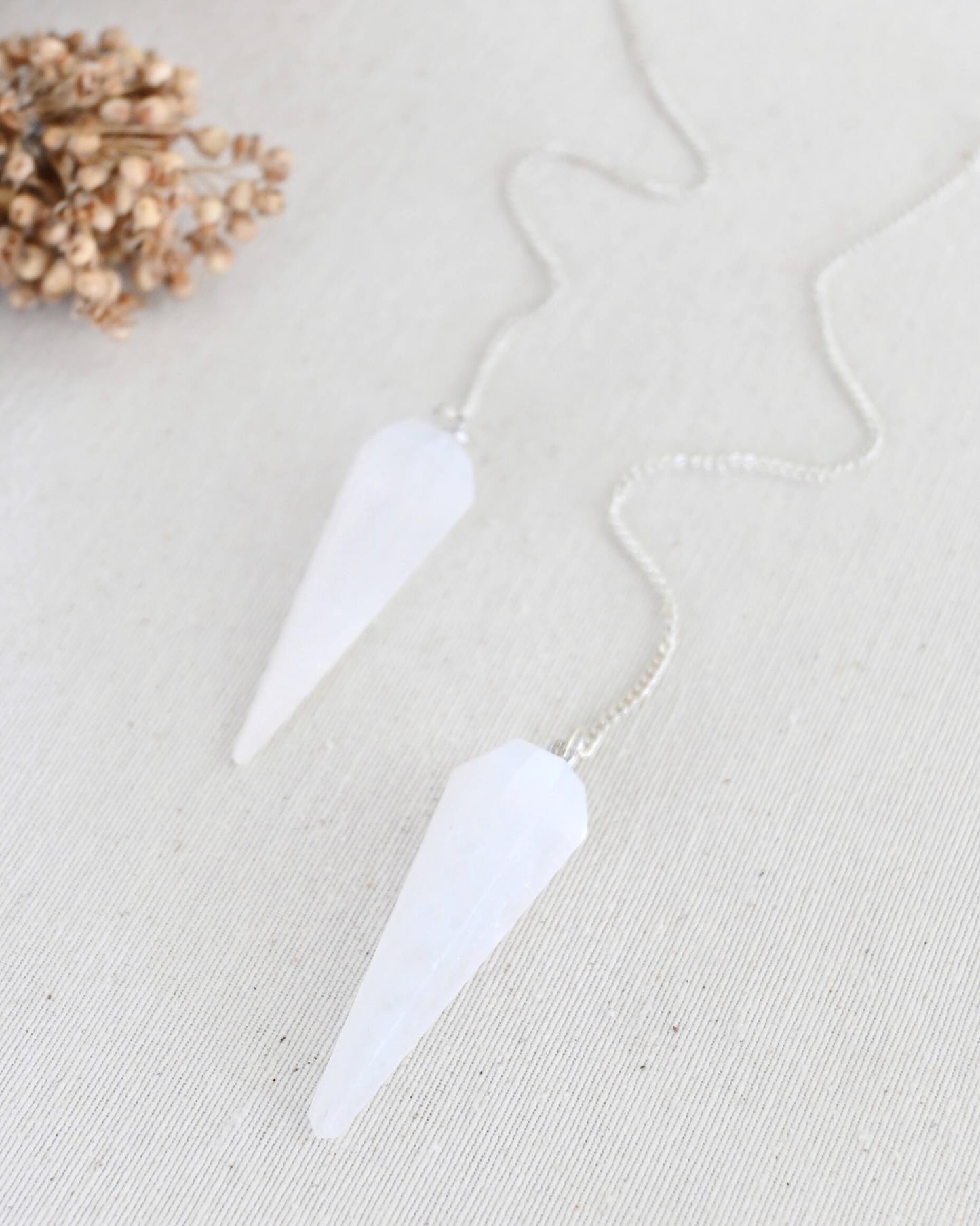 Péndulo de Selenita - Luz y purificación