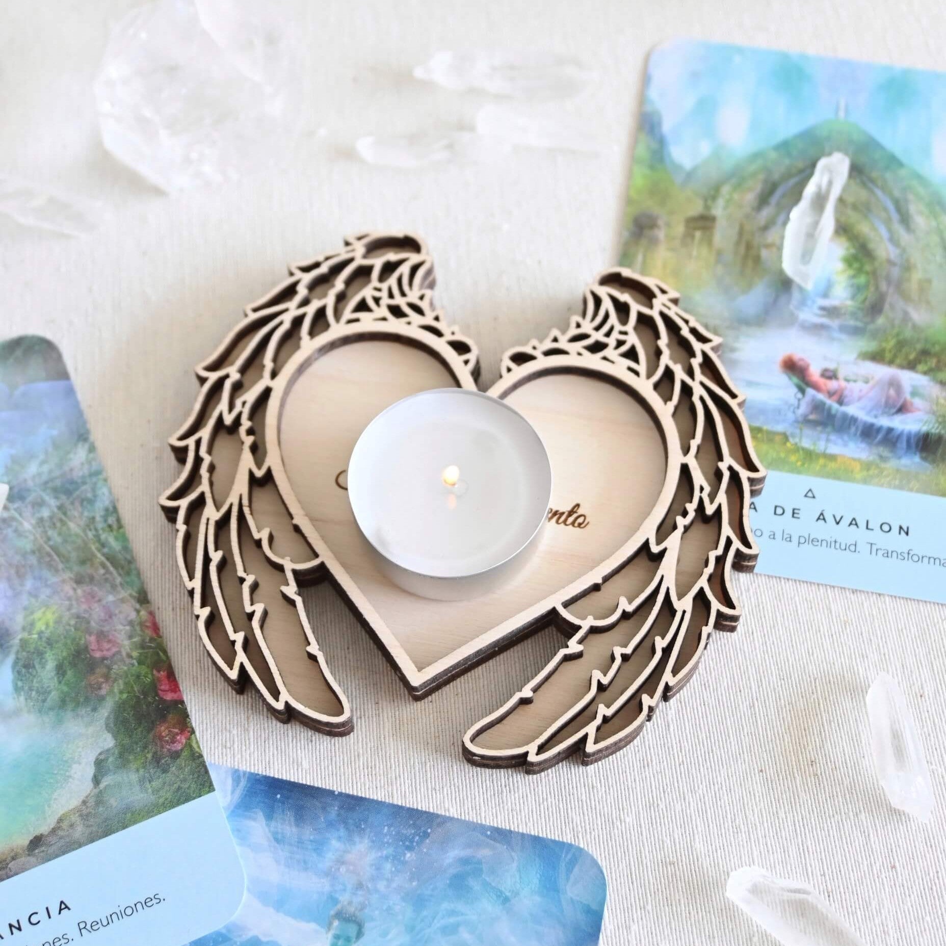 Portavelas angelical