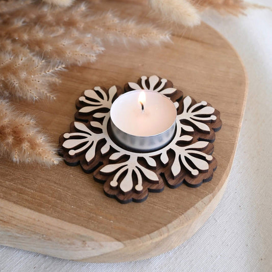 Portavelas copo de nieve