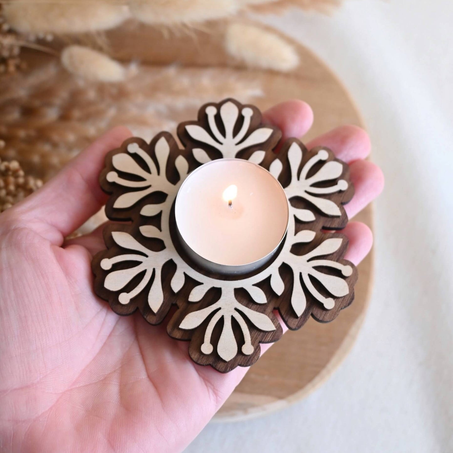 Portavelas copo de nieve