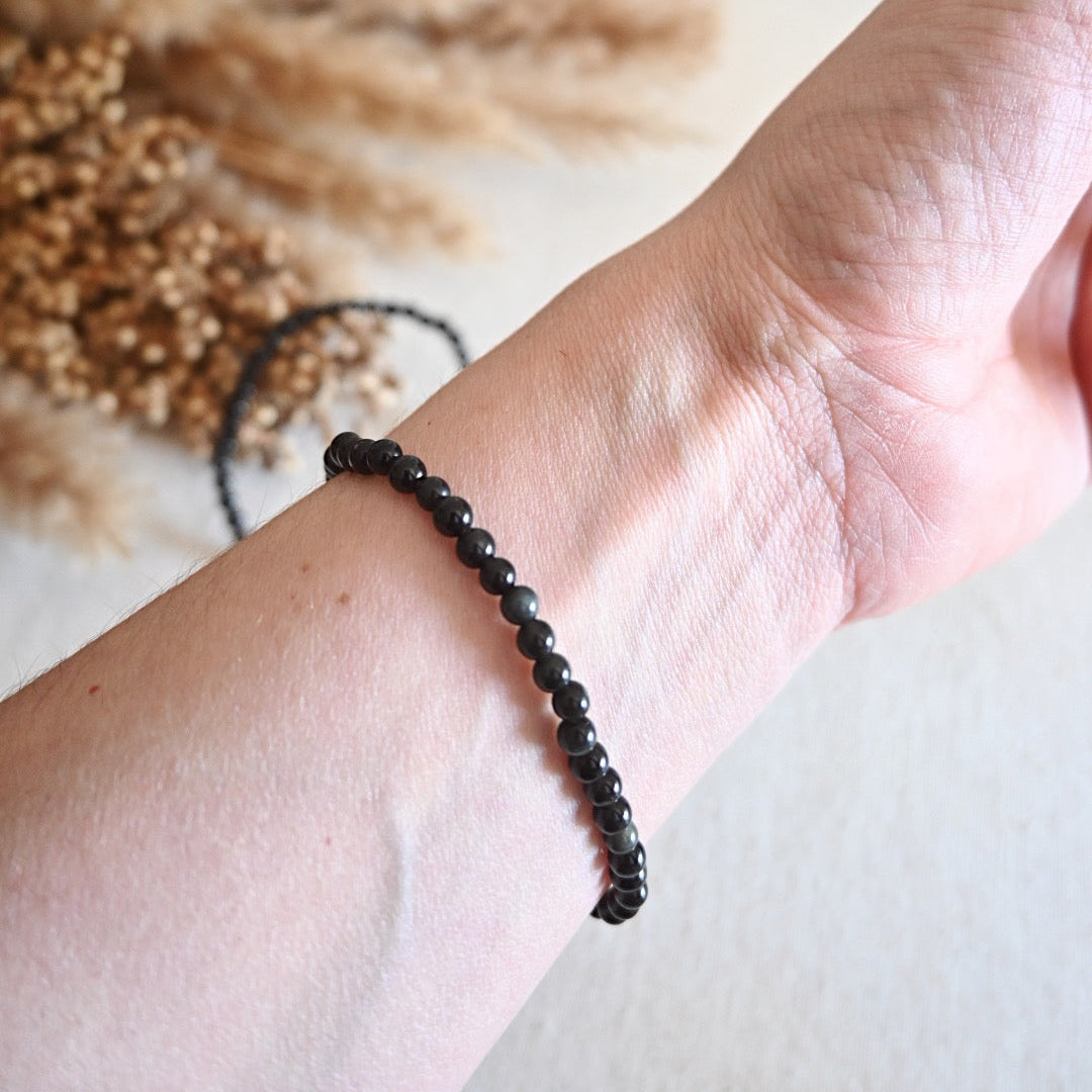 Pulsera obsidiana negra - Protección, fuerza y claridad