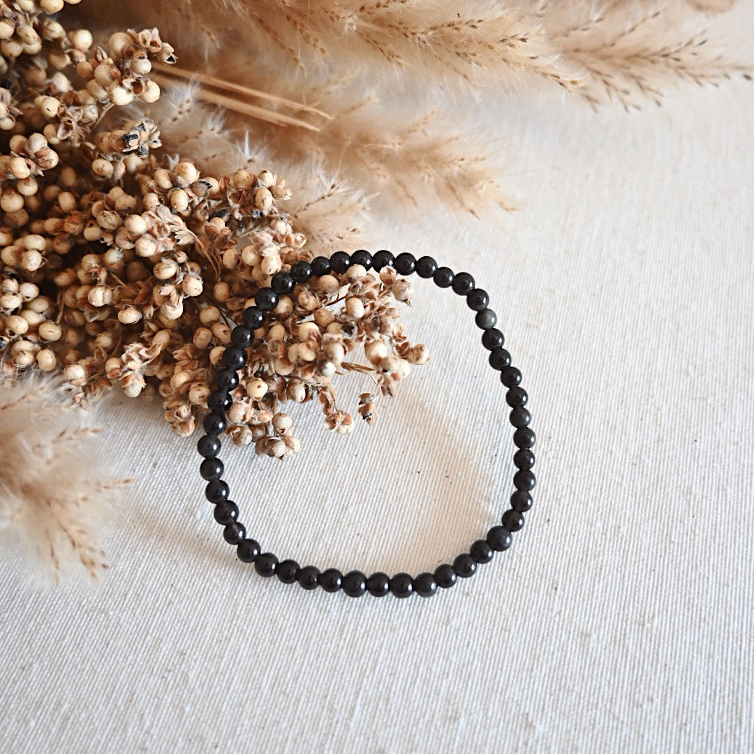 Pulsera obsidiana negra - Protección, fuerza y claridad