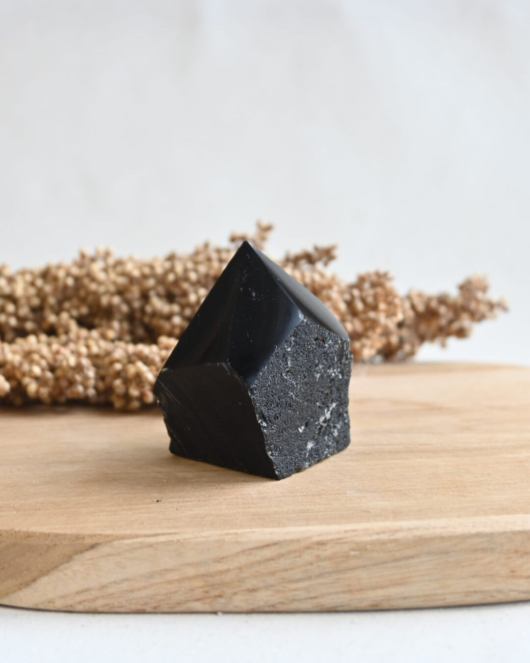 Punta semipulida de Obsidiana | Protección profunda, limpieza y claridad