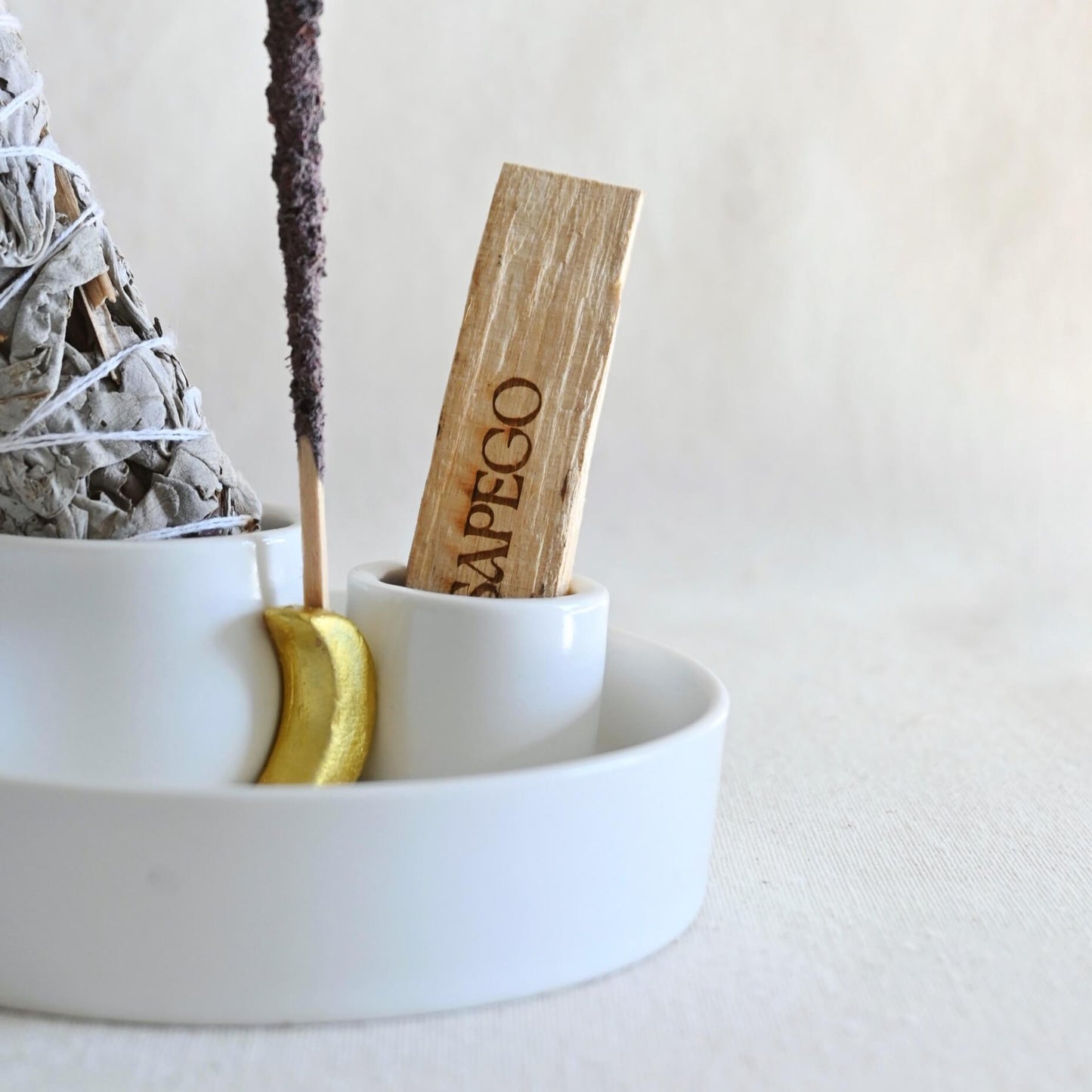 Quemador triple de cerámica - Ritual completo