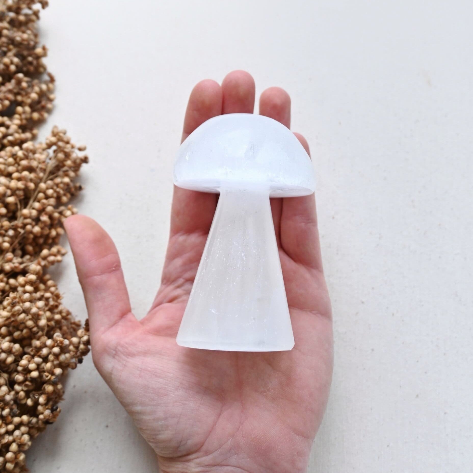 Seta de selenita grande - Luz, limpieza y protección