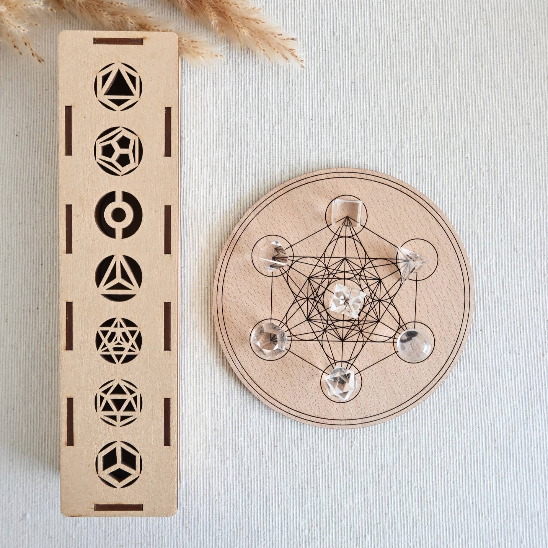 Set sólidos platónicos de cuarzo cristal