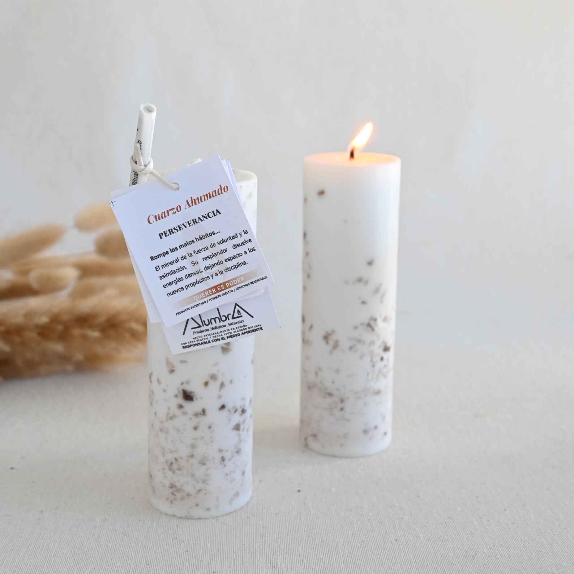 Vela Artesanal con Cuarzo ahumado - Perseverancia