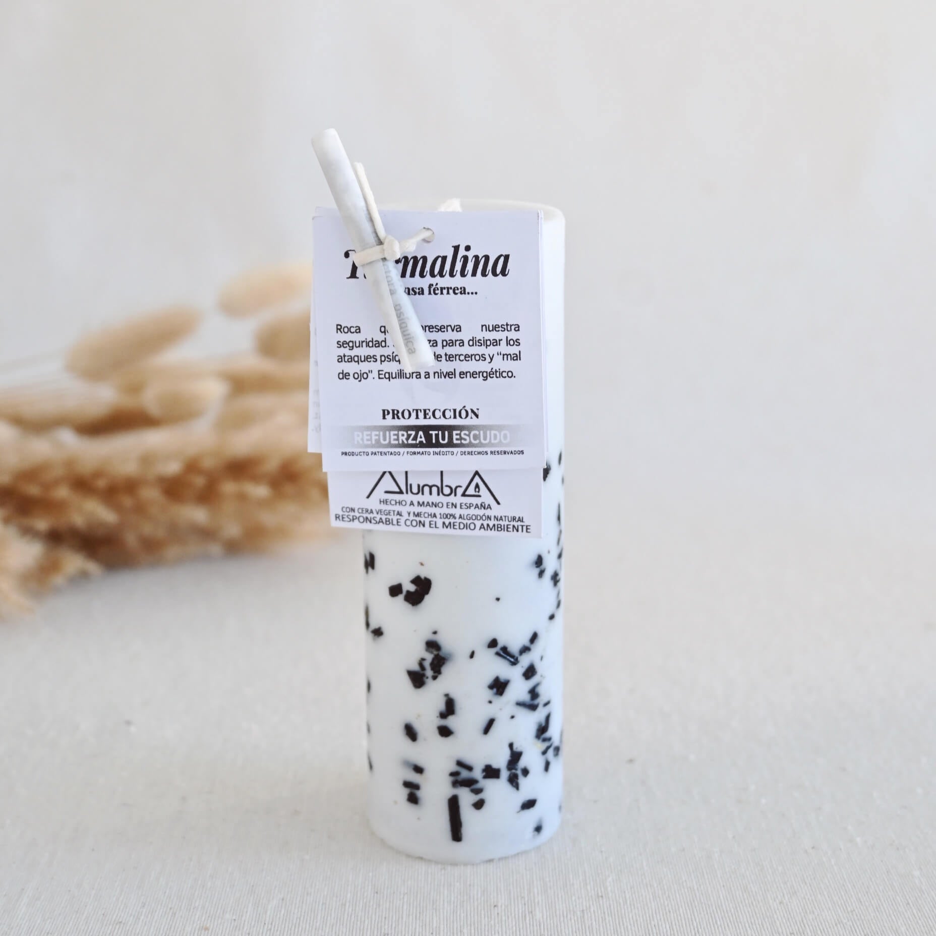 Vela Artesanal con Turmalina - Protección